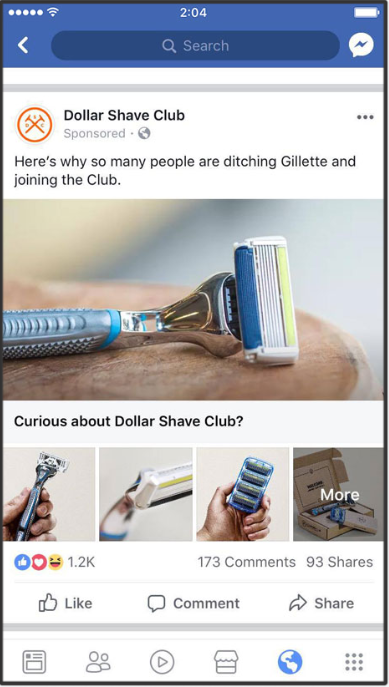 Dollar Shave Club ilginç Facebook reklamı